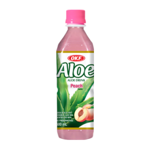 OKF Aloe Drink Peach 16.9oz bottle