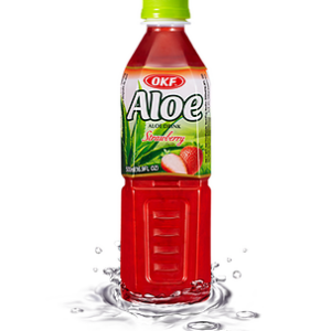 OKF Aloe Drink Strawberry 16.9oz bottle